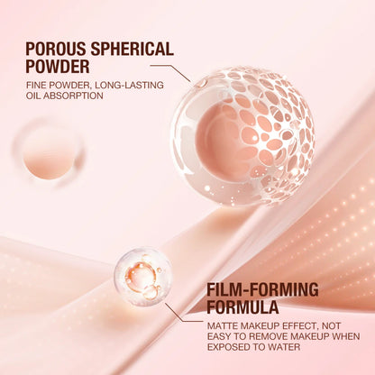 O.TWO.O Face Powder Oil-control 24 Hours Long Lasting Waterproof Matte Face Makeup Cosmetic Setting Compact Powder