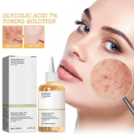 The Glycolic Acid 7% Toning Solution 100ml Repairing Facial Oil Nourishing Gentle Glycolic Acid Toner Face Essence