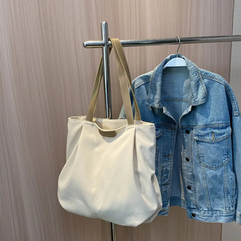Casual Women's Bag New Large Capacity Canvas Tote Bag Lightweight Women Shoulder Bags Simple Style Female Handbags HJ8396