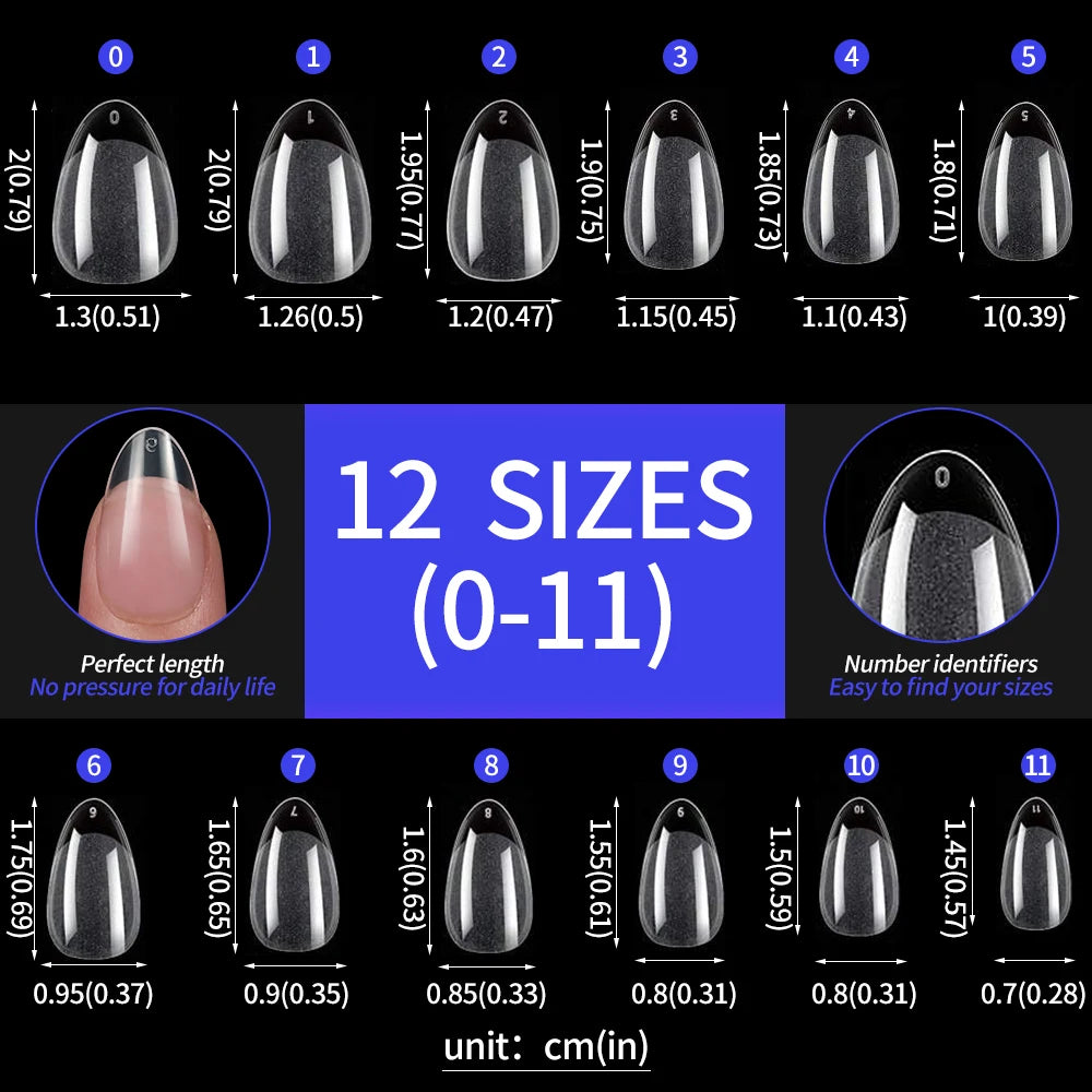 240pcs XS Fake Nails Short Square/Almond False Nail Tips Half Matte Acrylic Square Fingernails DIY For Manicure Extension Tools