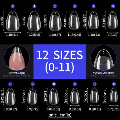 240pcs XS Fake Nails Short Square/Almond False Nail Tips Half Matte Acrylic Square Fingernails DIY For Manicure Extension Tools