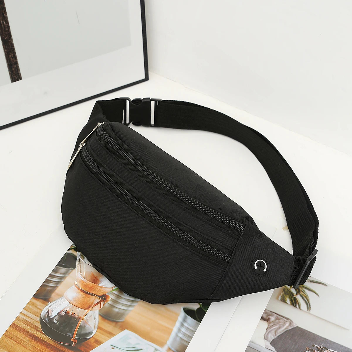 Mobile Waist Bag For Men Women Multifunctional Large Capacity Anti Splash Business Wear-resistant Construction Site Fanny Pack Black