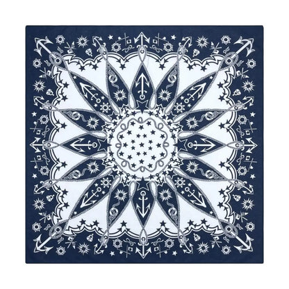 Popular Hip Hop Navy Blue Cashew Flower Bandana Men Women Outdoor Headbands Hair Band Wrist Wrap Amoeba Scarves Hair Accessories f-280