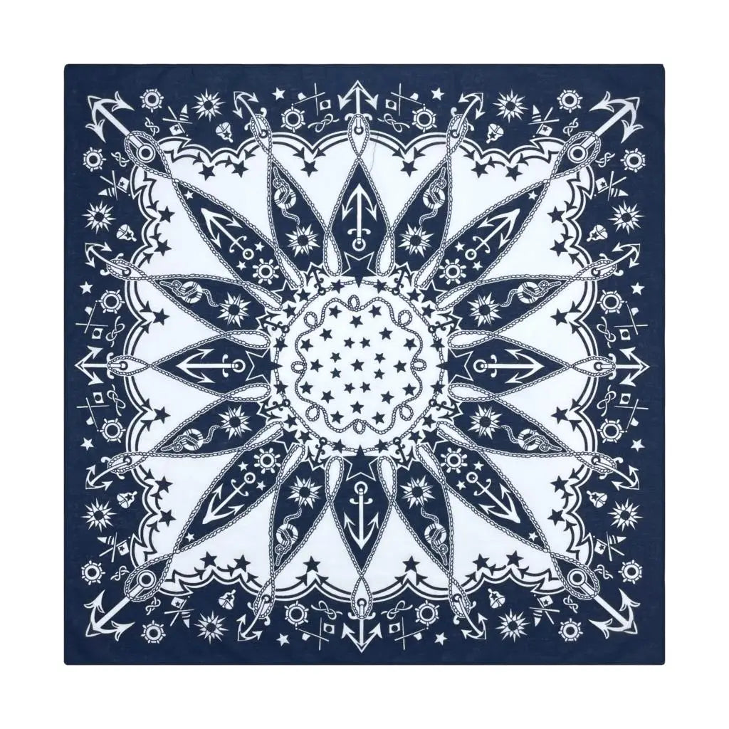 Popular Hip Hop Navy Blue Cashew Flower Bandana Men Women Outdoor Headbands Hair Band Wrist Wrap Amoeba Scarves Hair Accessories f-280