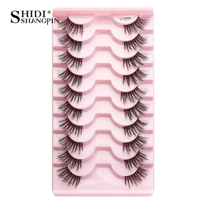 Half Fake Eyelashes 5/10 Half Lashes Soft Natural Cat Eye Lashes Makeup Tool Extension Fluffy Faux Cils maquiagem Half Lashes 10pairs-Y1003