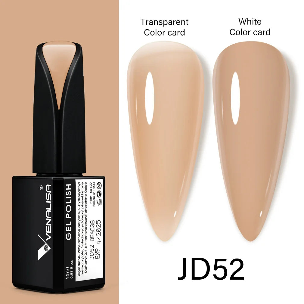 Venalisa 15ml Nail Prep Dehydrator Fast Dry Acid-Free Primer Bond Natural for Builder Jelly Gel Nail Gel Polish Color GelVarnish JD52 jelly color