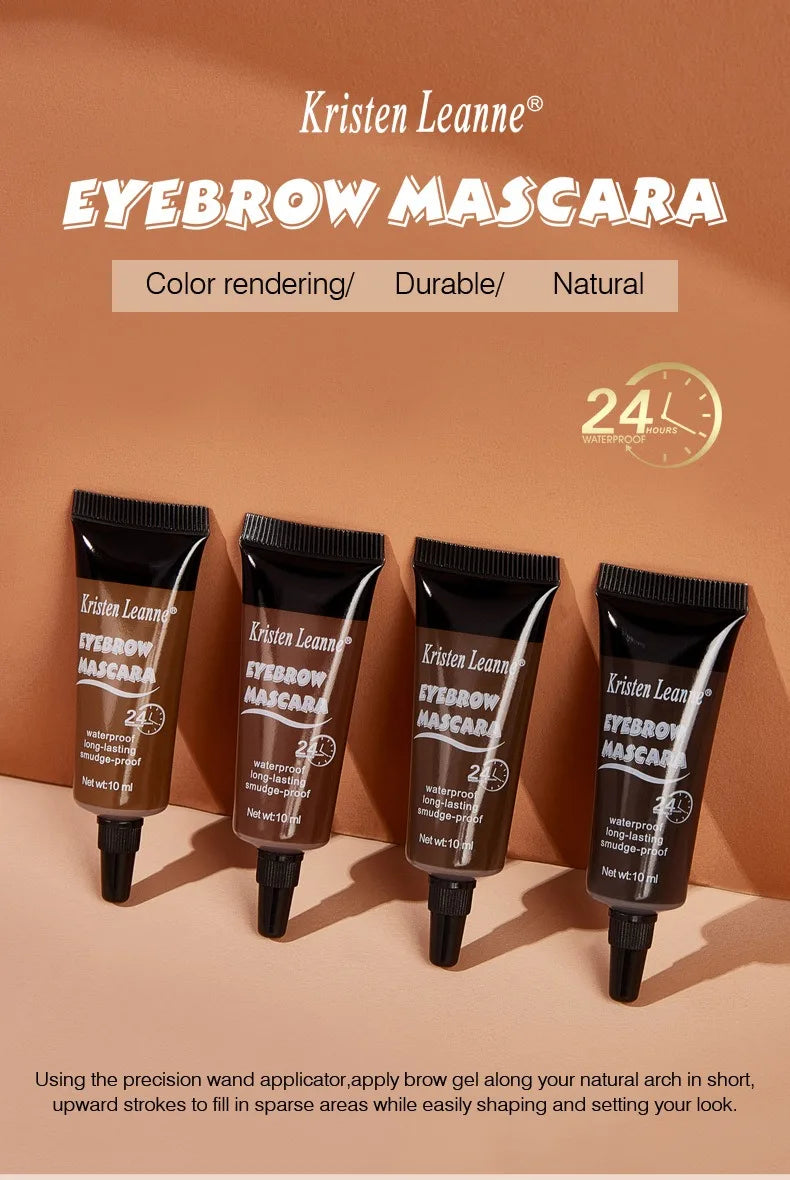 Natural Liquid Dyeing Eyebrow Cream Set Waterproof Shaping Brown Tint Pointed Tube Eyebrow Henna Mascara Paint Brush Makeup Tool