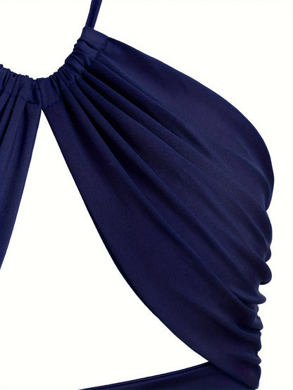 Europe and the United States solid color hanging neck small tube top hollowed out umbilical slim hot girl suspender vest