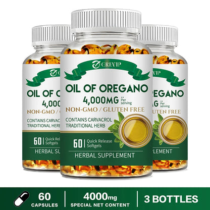 Oil of Oregano - for Digestion, Heart Health, Detoxification and Immune Support 60 Capsule-3bottles