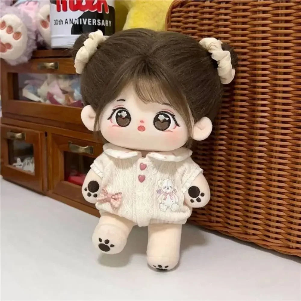 Pretty Dress Clothes for 20cm Cotton Doll, Kpop Plush Dolls Cute Outfit JK Dress Hoodie Casual Set Doll's Accessories 40