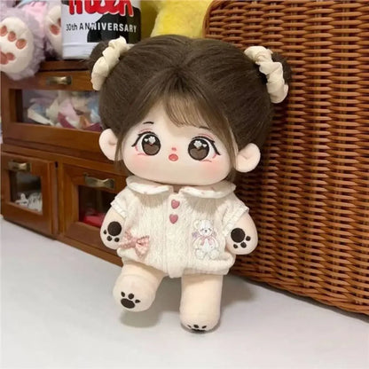 Pretty Dress Clothes for 20cm Cotton Doll, Kpop Plush Dolls Cute Outfit JK Dress Hoodie Casual Set Doll's Accessories 40