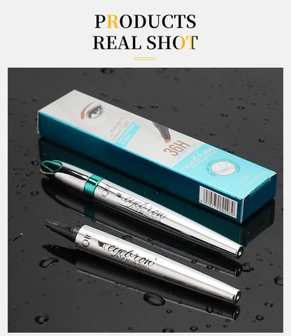 Four-Jaw Ultra-Fine Liquid Eyebrow Pencil 3D Waterproof Tip Tattoo Cosmetic Long Lasting Natural Dark Brown Liquid Eye Brow Pen