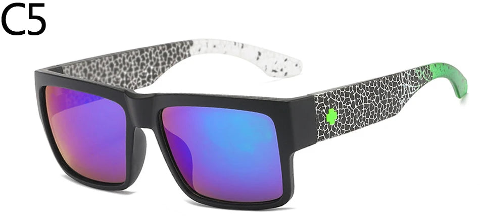 Oversized Sunglasses Men Square Driving Sun Glasses for Men 2183 Camping Hiking Fishing Shades Classic Eyewear Male UV400 C5 Without Packing