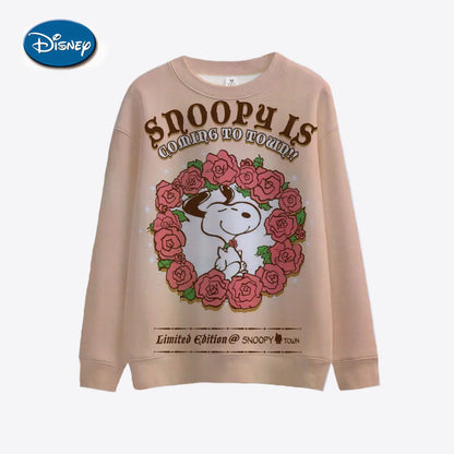 Mickey Mouse Print Women Hoodies Sweatshirts Streetwear Cute Oversized Hoodies Pullover Cropped Hoodies Females Y2k