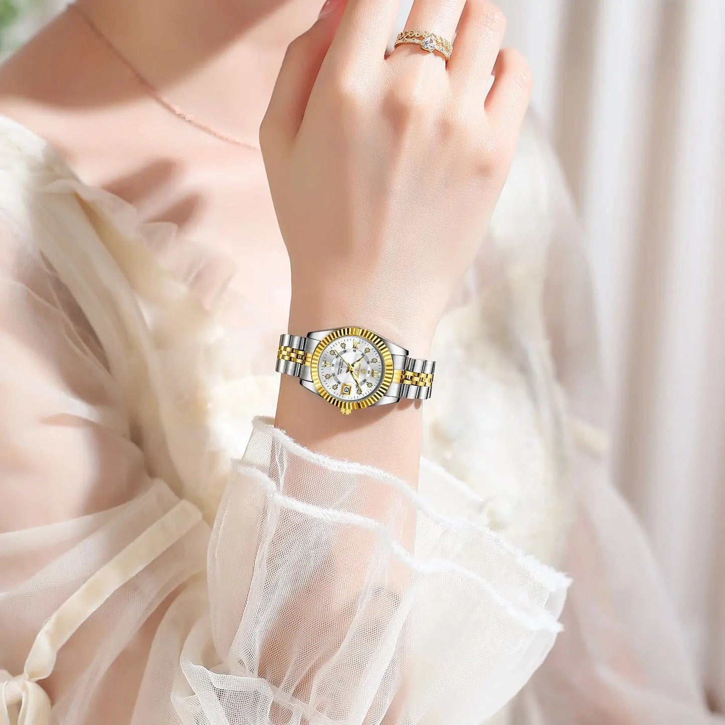 POEDAGAR Original Elegant Women's Watches Waterproof Luminous Date Women Watch Stainless Steel Quartz Fashion Ladies Wristwatch