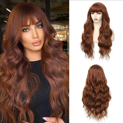 Light golden synthetic wig with big waves for Halloween party, cosplay wig, everyday wig, high-temperature hair silk wig set Badiee Stylez