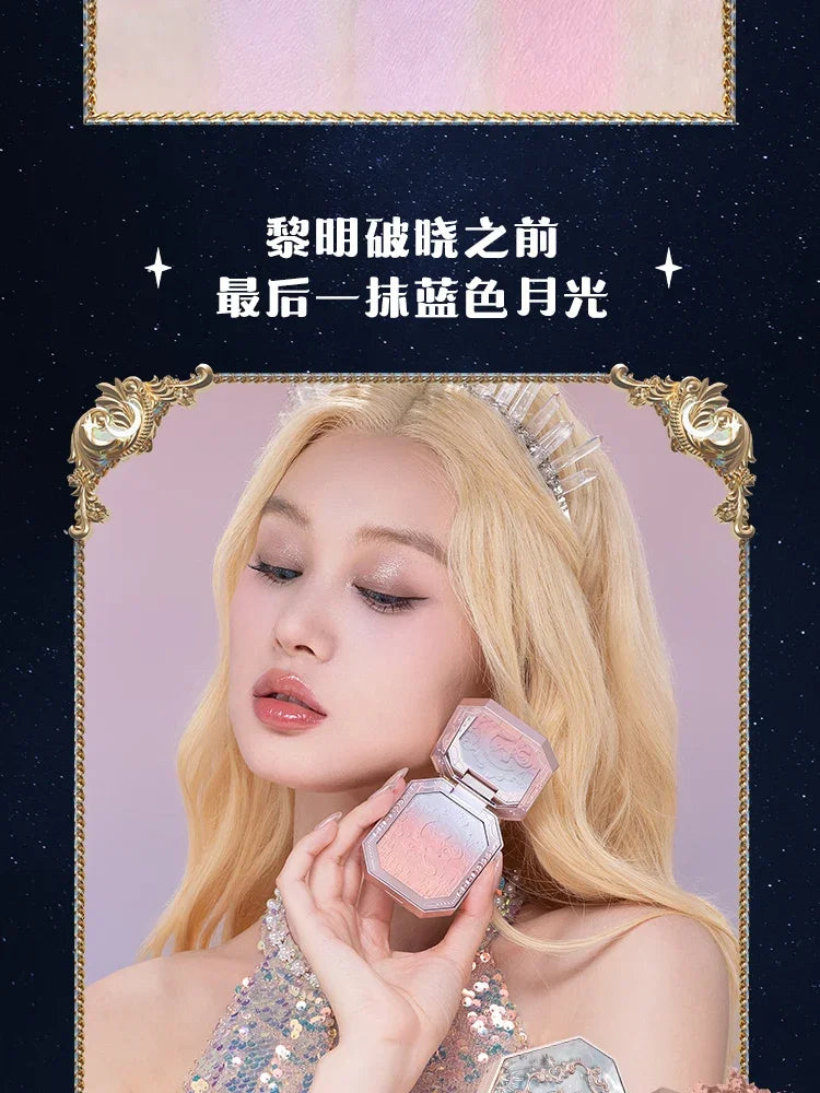 Flower Knows Cheek Blush Moonlight Mermaid Tri-Color Gradient Blusher in Matte Finish Vegan Cruelty Free Private Label Makeup