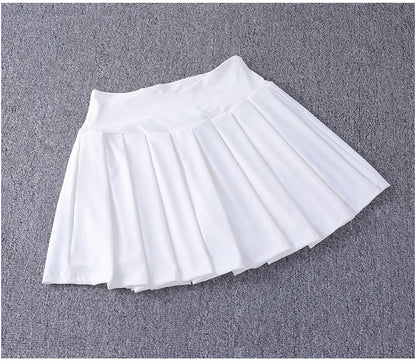 2024 New Best-Selling Pleated Nylon Spandex High Waisted Pocket Skirt With Anti Glare A-Line Sports Tennis Skirt