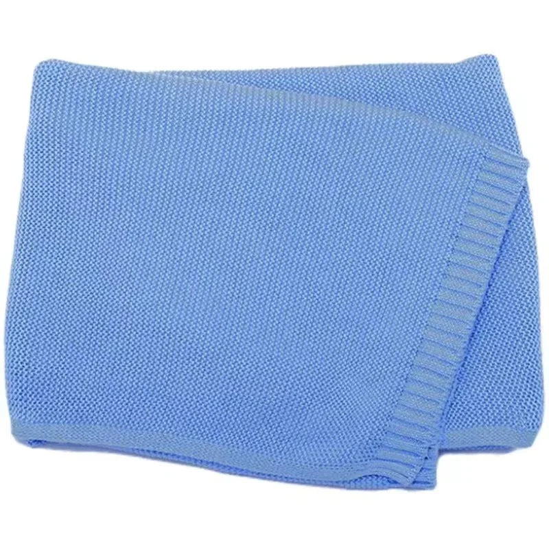 Personalized Kid Name Baby Blanket Embroidered New Born Baby Blanket Stroller Swaddles Breathable Cotton Knitted Blanket Bedding Badiee Stylez