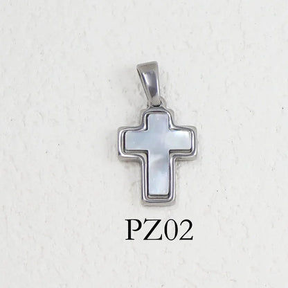 RHYSONG Geometric Stainless Steel 18K Gold Plated Snake Cross Palm Conch Mushroom Pistol Pendant For Women Diy Findings Jewelry 02-SV