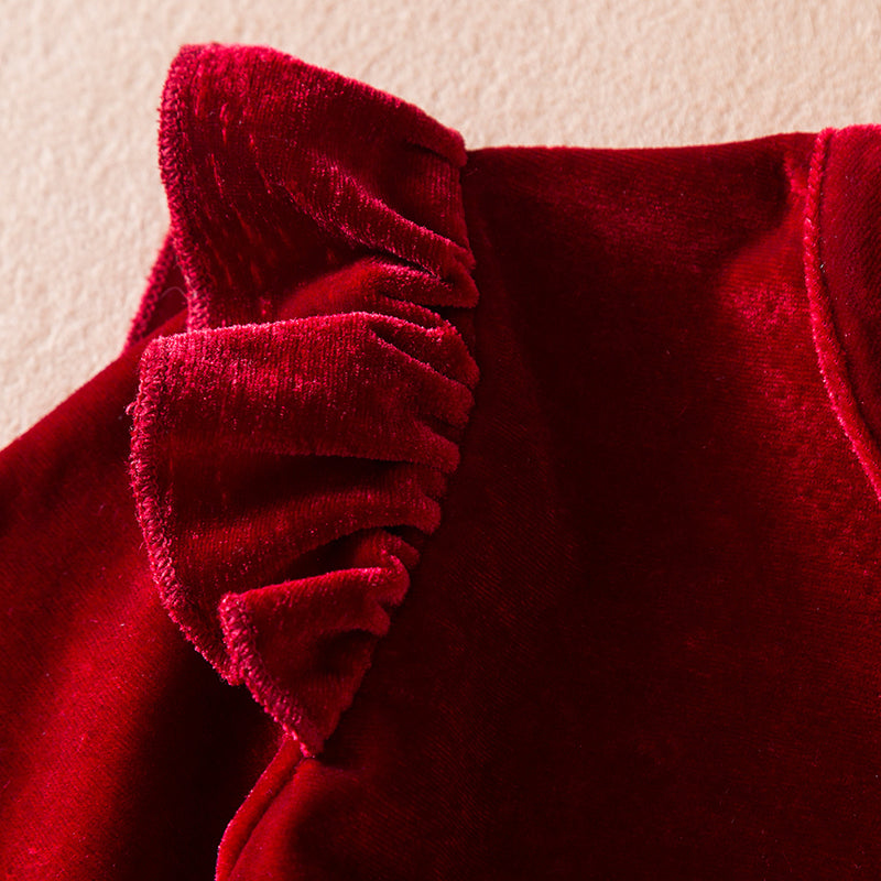 2025 Red Christmas Dress for Baby Girls Winter Long Sleeve Mesh Dresses for 3-8Yrs Kid Star Sequin Birthday Party Princess Dress