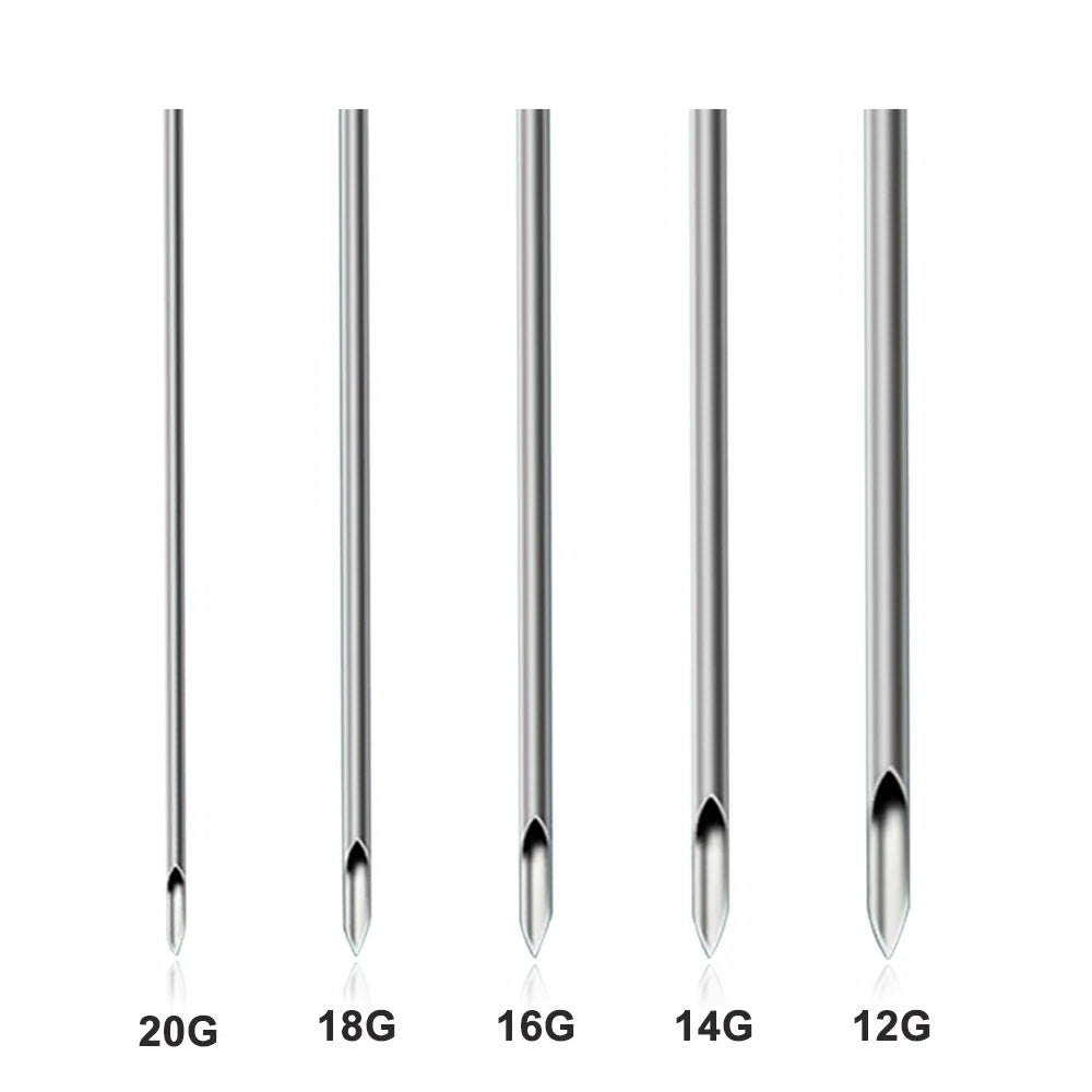 100/50/5pcs Disposable Piercing Needles 12G 14G 16G 18G 20G Ear Nose Navel Nipple Sterile Piercing Needle Permanent Makeup Tools 5 Size Mixed CHINA