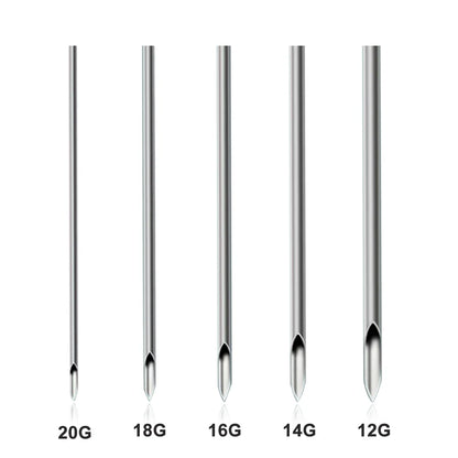 100/50/5pcs Disposable Piercing Needles 12G 14G 16G 18G 20G Ear Nose Navel Nipple Sterile Piercing Needle Permanent Makeup Tools 5 Size Mixed CHINA