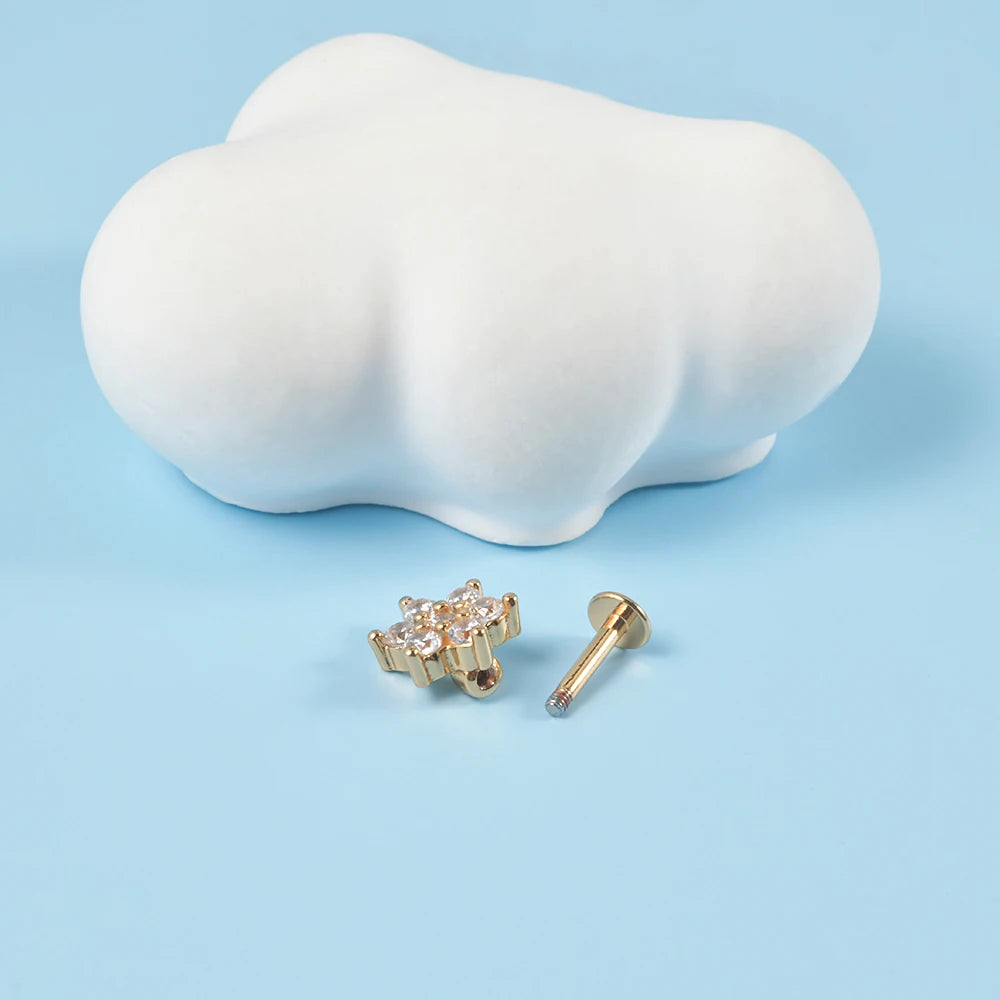 361L Surgical Steel Marquise Vertical Post Helix Piercing Crown/Butterfly Earrings Cartilage Helix Stud Body Piercing Jewelry