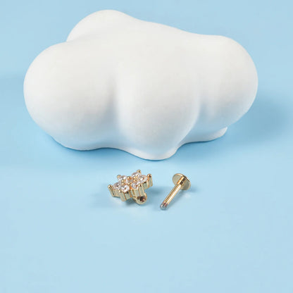 361L Surgical Steel Marquise Vertical Post Helix Piercing Crown/Butterfly Earrings Cartilage Helix Stud Body Piercing Jewelry