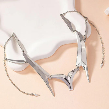 Punk Irregular Mask Gothic Mechanical Alien Fluid Face Accessories Metal Earrings for Women Men Halloween Party Jewelry