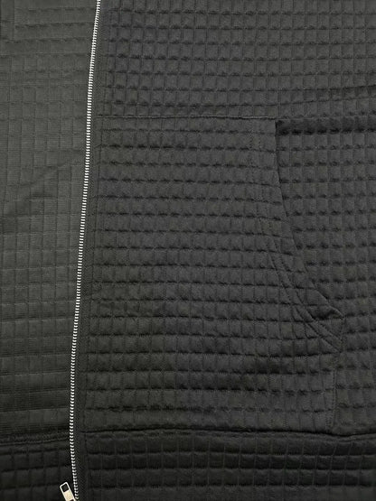 Plus size European and American cross-border autumn new casual solid color pocket zipper hooded jacket