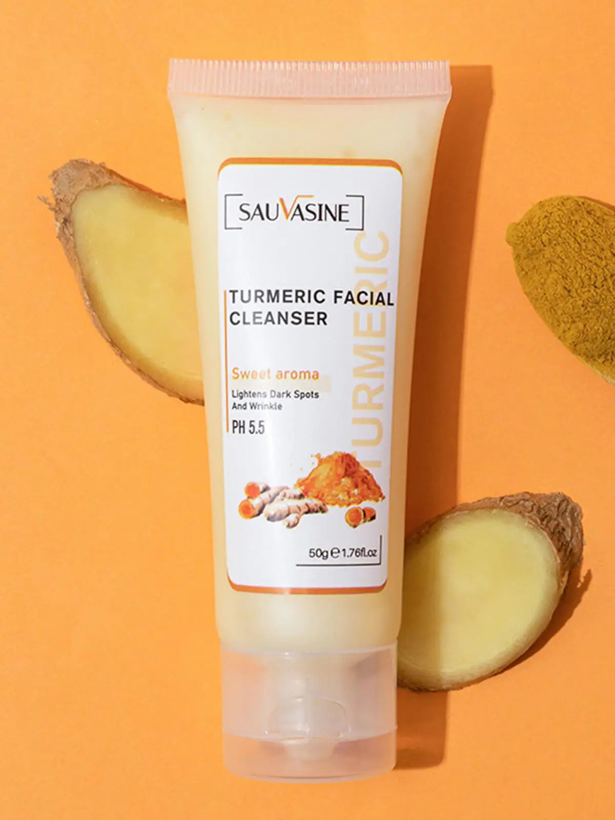 5 Piece Set Turmeric Facial Care Acne Cleansing Cream,Anti-Aging Serum,Dark Spot Moisturizer Fade Spots for Radiant Skin Care