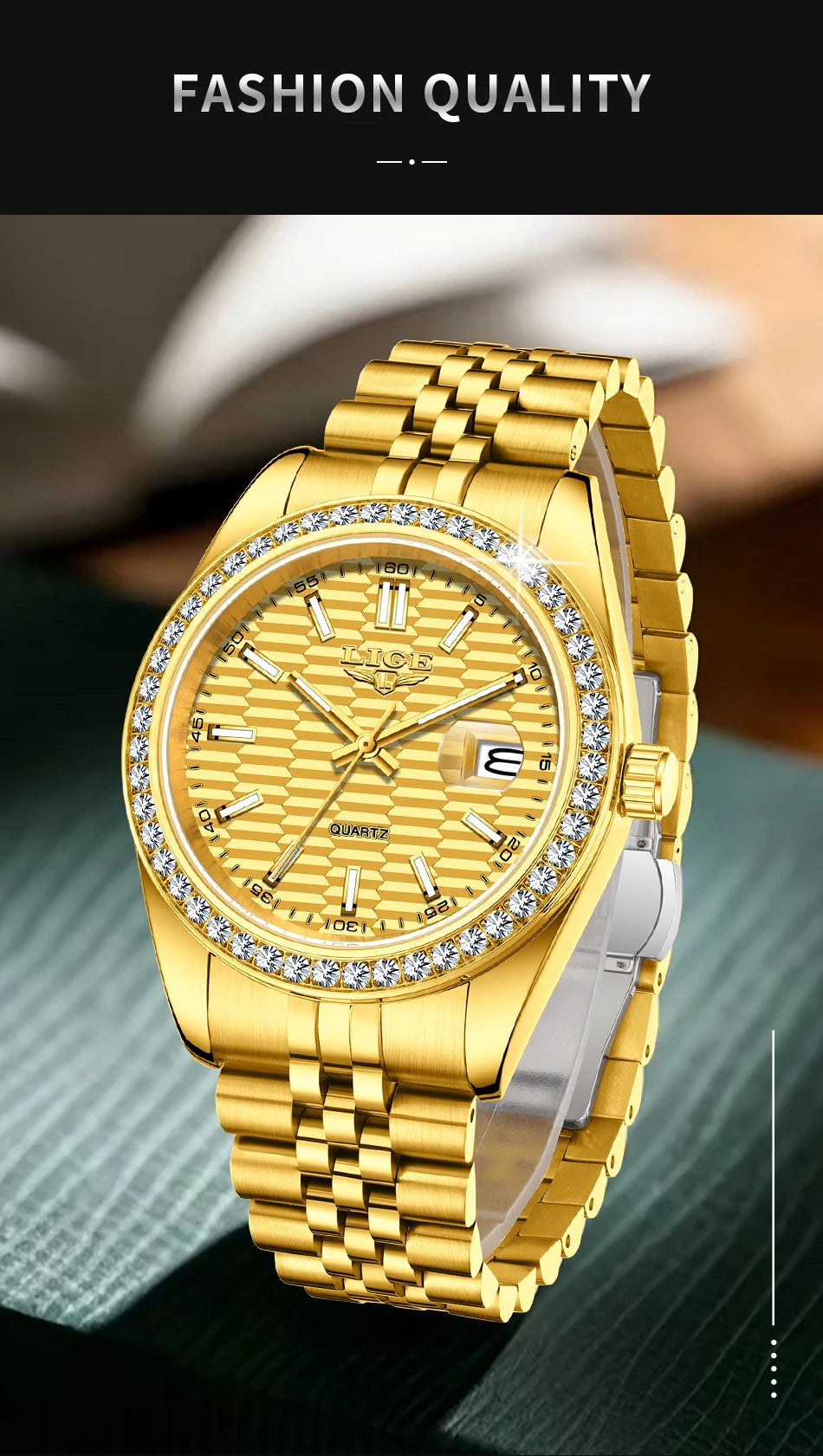 LIGE 2025 NEW Women's Watch Luxury Fashion quartz wristwatch ladies Stainless Steel Waterproof Calendar Watch for Women reloj