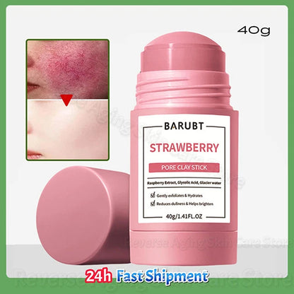 Alaska Volcano Mask Mugwort Cleansing Mask Stick Shrink Pores Acne Deep Blackhead Remover Facial Cleansing Moisturizing Mask 40g 1pc-STRAWBERRY