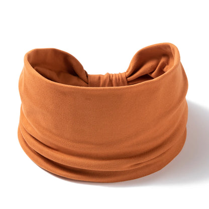 Wide -Side Elastic Band Woman Yoga Hairbands Solid Color sports Hair Band tie Bandanas Fashion Headband Headwear Turbans Ff258-3 brown