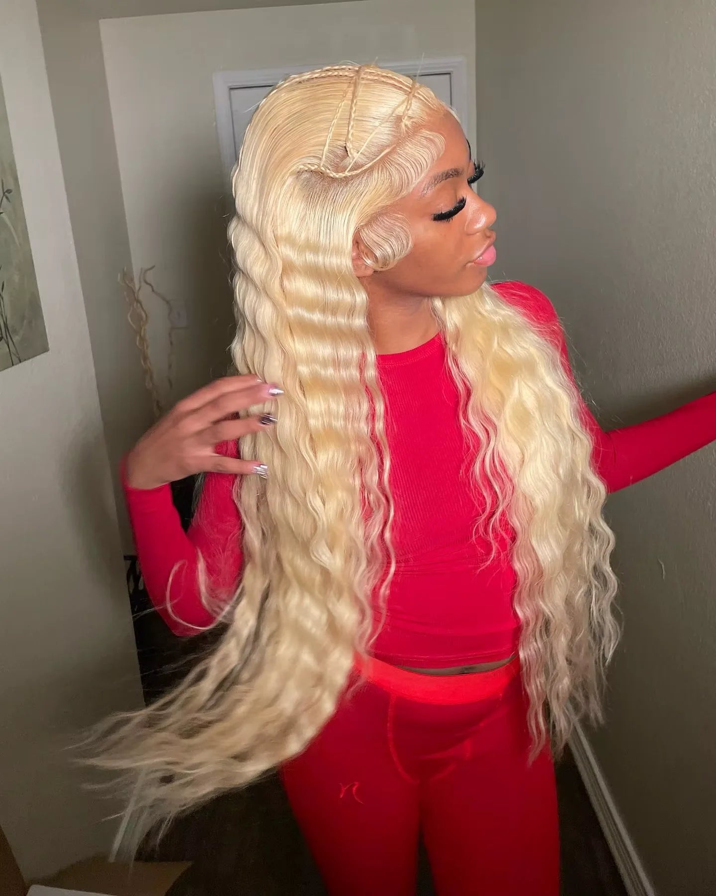 Deep Wave 13x6 HD Lace Frontal Human Hair Wig 30 40 Inch Curly 613 Honey Blonde Water Wave 13x4 Lace Front Wigs For Women 250% Badiee Stylez