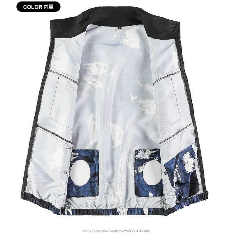 Summer air conditioning clothes men's short sleeve work clothes charging refrigeration anti-heat cooling fan sunscreen clothes