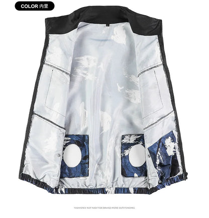 Summer air conditioning clothes men's short sleeve work clothes charging refrigeration anti-heat cooling fan sunscreen clothes