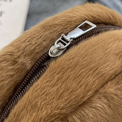 Cute Plush Capybara Crossbody Bag Large Capacity Shoulder Bag Girls Coin Purse Adjustable Zipper Plush Mobile Phone Pouch