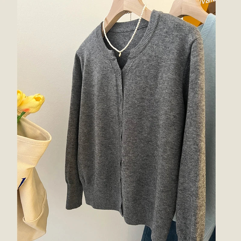 New Fashion Women's Thin Fleece Knit Loose Short Cashmere Sweater Round Neck, Warm Korean Sle Casual Female Sweater Top Cloting Badiee Stylez