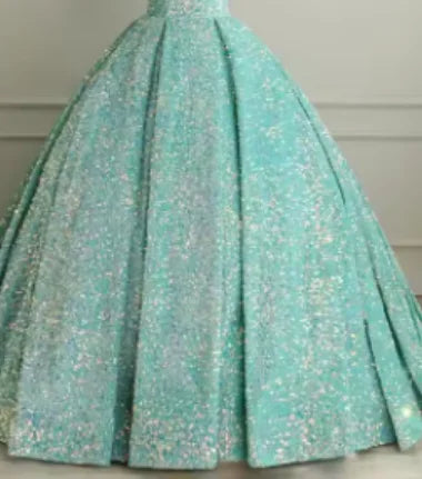 Y&M Novias Custom Plus Size Luxury Sequins Bow Off Shoulder Dark Red Quinceanera Dresses 15 Ball Gown For Party Vestido De Noiva Badiee Stylez