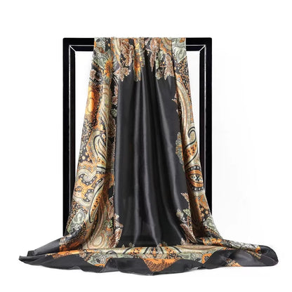 Head Scarf Women Pirate Costume Accessories Silk Red Bandana for Hair Wrapping Soft Neckerchief Silk Foulard Satin