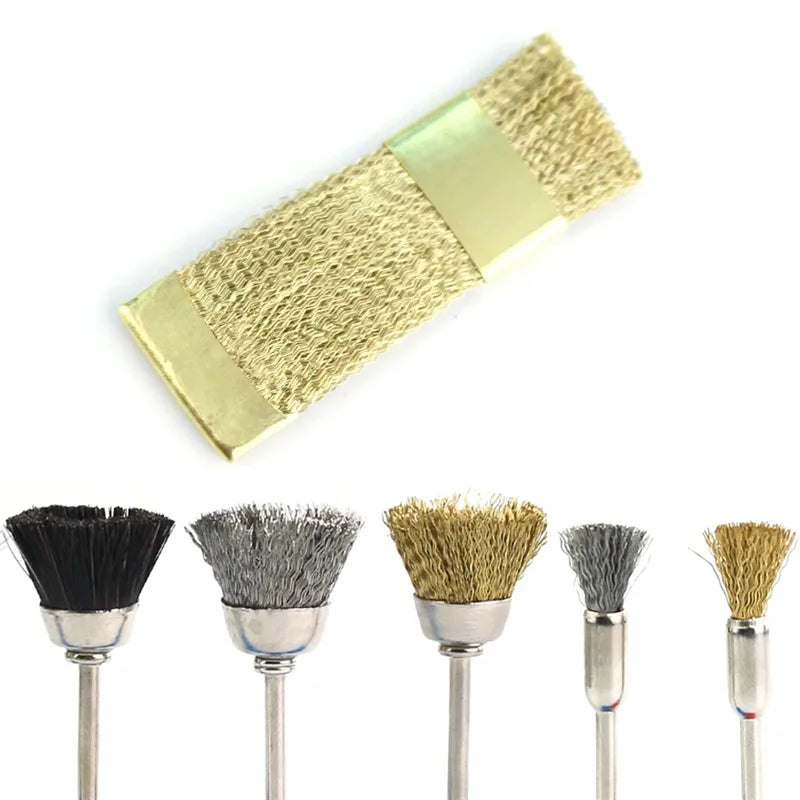 Nail Drill Bit Cleaning Brush Manicure Grinding Head Dual Brush Electric Drills Copper Wire Drill Brush Cleaner Nail Art Tools