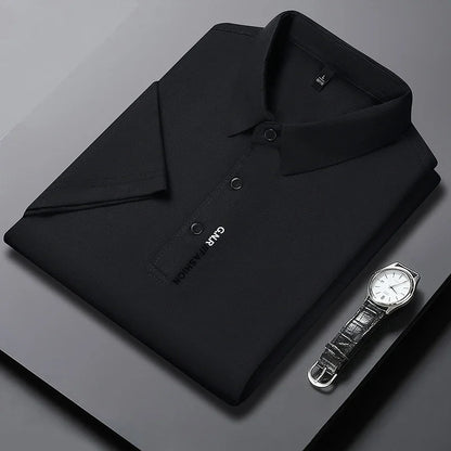 Men's Polo Shirt - Breathable & Comfortable Solid Color Top for Casual Business Style
