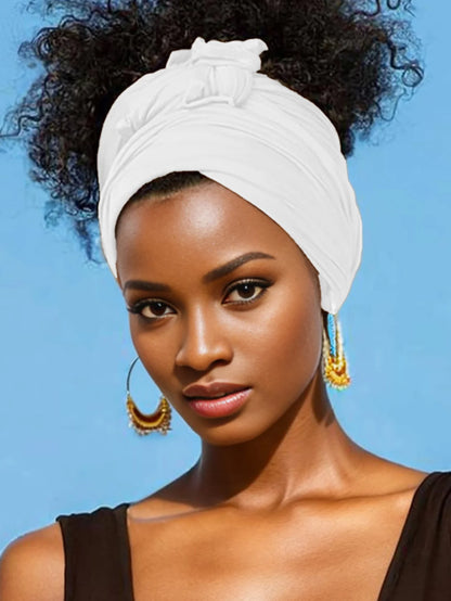 Hot selling stretch jersey turban african headband solid color super soft extra long breathable headband for women