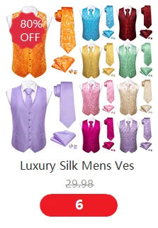 Luxury Vest for Men Gold Solid Silk Satin Waistcoat Bowtie Tie Set Sleeveless Jacket Wedding Formal Male Gilet Suit Barry Wang