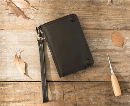 Vintage Genuine leather wallet Men leather long wallet men purse clutch bag male money clips zip around money bag card holder