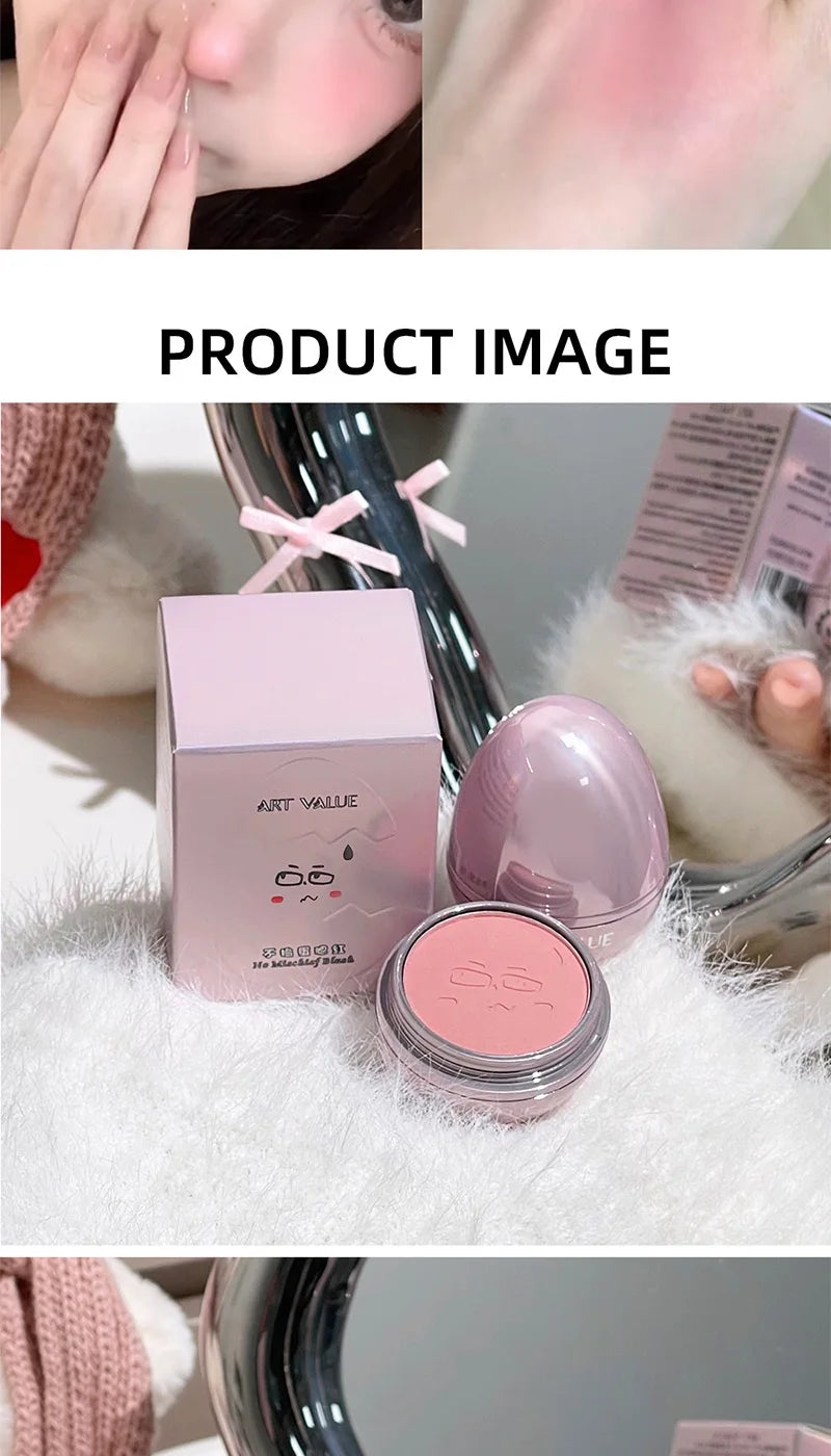 No-Mischief Blush - Multi-functional Solid Makeup Egg for Low-Saturation Gray-Pink Tint with Flawless Finish