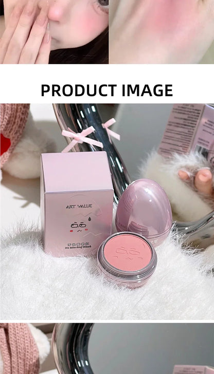 No-Mischief Blush - Multi-functional Solid Makeup Egg for Low-Saturation Gray-Pink Tint with Flawless Finish
