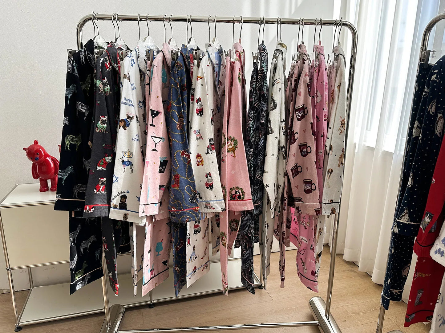 Women's Winter Pyjama Suit Print Long Sleeve Turn Down Collar Female Clothes 100% Cotton Single Breasted Sleepwear for Female